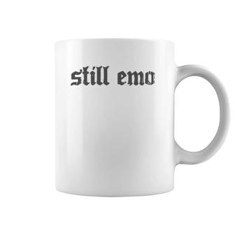 Nu Goth Still Emo Grey Text Coffee Mug | Mazezy