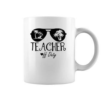 Off Duty Teacher Tropical Summer Vacation Break Gift Coffee Mug | Mazezy