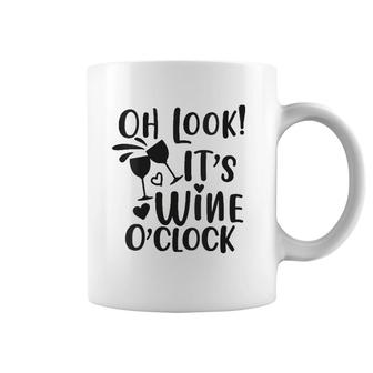 Oh Look It's Wine O'clock V-Neck Coffee Mug | Mazezy