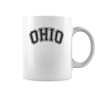 Ohio Varsity Style Black With Black Text Coffee Mug | Mazezy