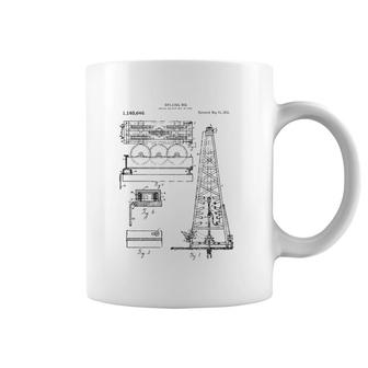 Oil Rig Blueprint - Petroleum Engineer Oilfield Tee Coffee Mug | Mazezy