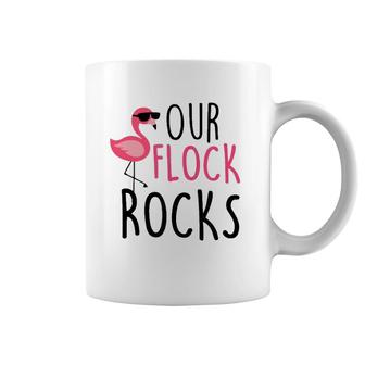 Our Flock Rocks Flamingo Mother's Day Teacher Gift Coffee Mug | Mazezy