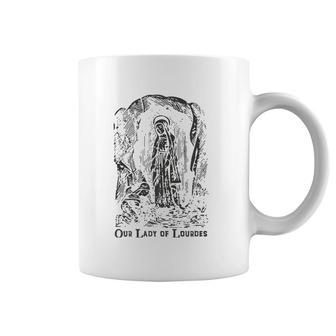 Our Lady Of Lourdes Bernadette Catholic Vintage Distressed D Coffee Mug | Mazezy AU