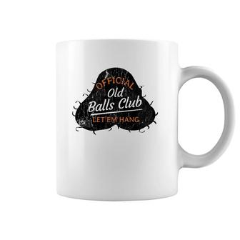 Over The Hill 55 Old Balls Club Distressed Novelty Gag Gift Coffee Mug | Mazezy