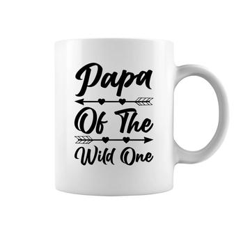 Papa Of The Wild One Black 1St Birthday Gift Coffee Mug - Seseable