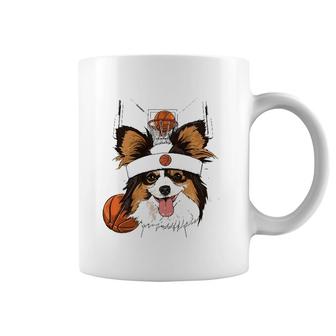 Papillon Basketball Dog Lovers Basketball Player Coffee Mug | Mazezy