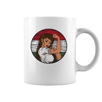 Patriotic Hungarian Flag Hungray Proud Hungarian Girl Coffee Mug | Mazezy