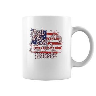 Patriotic Nurse God Country Family Usa Flag Coffee Mug | Mazezy AU