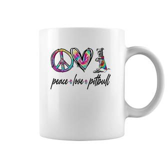 Peace Love Pitbull Tie Dye Dog Lover Mother's Day Coffee Mug | Mazezy