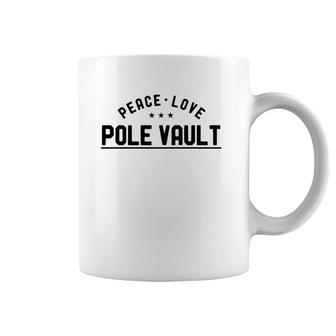 Peace Love Pole Vault Vintage Pole Vaulter Coffee Mug | Mazezy