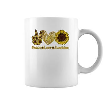 Peace Love Sunshine Sunflower Hippie Summer Lovers Coffee Mug | Mazezy