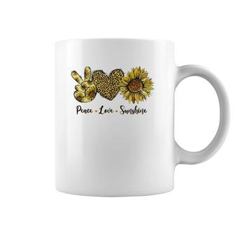 Peace Love Sunshine Sunflower Hippie Sunflower Lover Coffee Mug | Mazezy DE