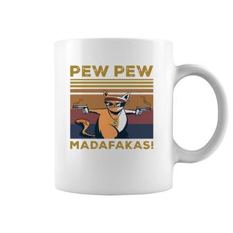 Pew Pew Madafakas Funny Cat Lover Gift Vintage Retro Pullover Coffee Mug | Mazezy