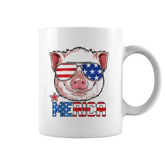Pig 4Th Of July Merica Men Women Usa American Flag Coffee Mug | Mazezy