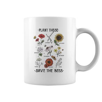 Plant These Save The Bees Flowers Gardening Coffee Mug | Mazezy