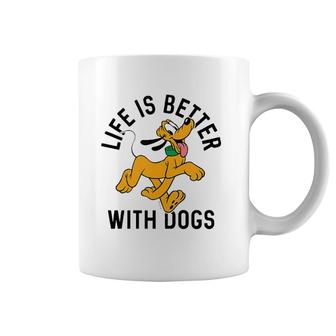 Pluto Life Is Better With Dogs Tank Top Coffee Mug | Mazezy
