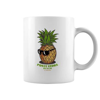 Ponte Vedra Beach Florida Fl Cute Pineapple Sunglasses Premium Coffee Mug | Mazezy