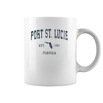 Port St Lucie Florida Fl Vintage Sports Design Navy Print Coffee Mug | Mazezy