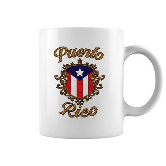 Puerto Rico Emblem Boricua Flag Puerto Rican Pride Coffee Mug | Mazezy