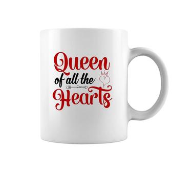 Queen Of All The Hearts Valentine Cute Couple Valentine Coffee Mug | Mazezy DE