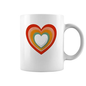 Rainbows And Heart Cutouts Valentines Love Coffee Mug | Mazezy