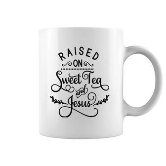 Raised On Sweet Tea And Jesus God Religious Coffee Mug | Mazezy