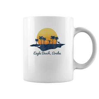 Retro Eagle Beach Aruba Beach Sunset Coffee Mug | Mazezy