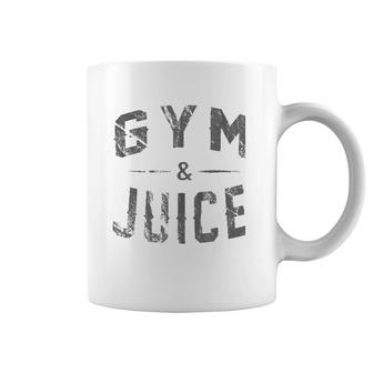 Retro Funny Gym & Juice Punny Body Builder Coffee Mug | Mazezy