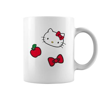 Retro Patches Red Apple Bow Coffee Mug | Mazezy