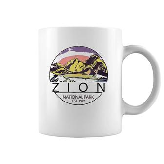 Retro Vintage Zion National Parks Tee Coffee Mug | Mazezy