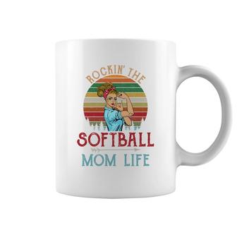 Rockin The Softball Mom Life Coffee Mug | Mazezy