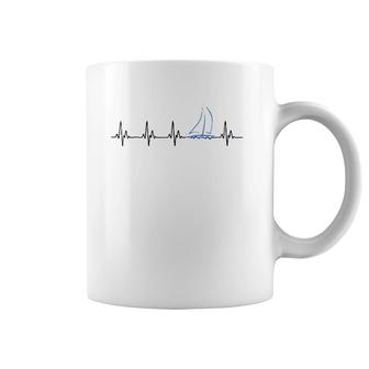 Sailing Heartbeat Funny Sailboat Coffee Mug | Mazezy
