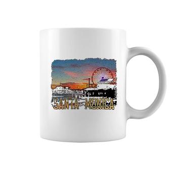 Santa Monica Pier Sunset California Coffee Mug | Mazezy