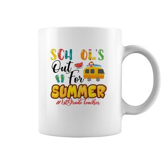 School's Out For Summer 1St Grade Teacher Beach Vacation Van Car And Flip-Flops Coffee Mug | Mazezy