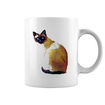 Seal Point Siamese Cat Oil Painting Coffee Mug | Mazezy