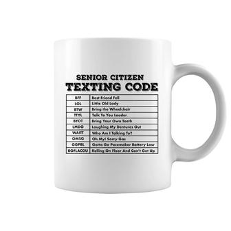 Senior Citizen Texting Code Coffee Mug | Mazezy