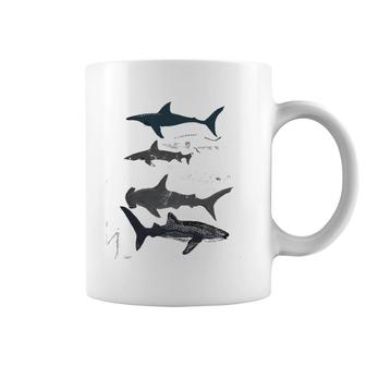 Sharks, Illustration, Art Print ,Ocean Life,Sea Life ,Animal ,Marine Biologist ,Kids ,Boys, Gender N Coffee Mug | Mazezy