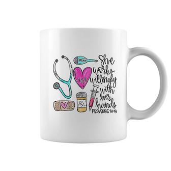 She Works Willingly With Her Hands Coffee Mug | Mazezy
