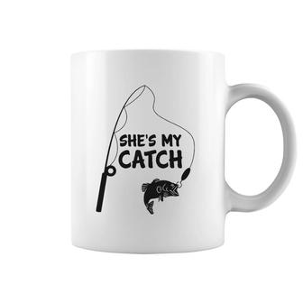 She's My Catch Clothing Fishing Gift Husband Matching Couple Coffee Mug | Mazezy