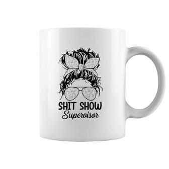 Shitshow Supervisormother Casual Funny Messy Bun Coffee Mug | Mazezy