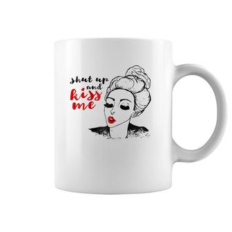 Shut Up And Kiss Me Vintage Retro Hipster Girl Coffee Mug | Mazezy