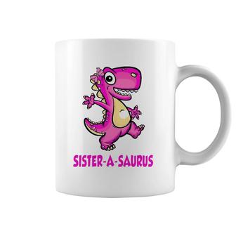Sister-A-Saurus Family Saurus Dinosaur Matching Bday Fathers Coffee Mug | Mazezy UK