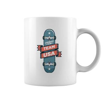Skateboarding Usa Support The Team Usa Flag Skateboard Coffee Mug | Mazezy