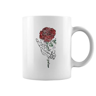 Skeleton Hand Holding Rose Tattoo Clothing Vintage Coffee Mug | Mazezy