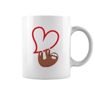 Sloth Heart Valentine's Day Girls Women Sloth Lover Coffee Mug | Mazezy
