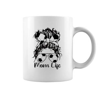 Soccer Mom Funny Soccer Ball Glasses Bow Mom Life Coffee Mug | Mazezy