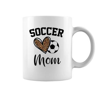 Soccer Mom Leopard Heart Funny Mothers Day Coffee Mug | Mazezy