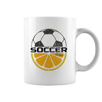 Soccer Mom Orange Slice V-Neck Coffee Mug | Mazezy