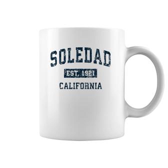 Soledad California Ca Vintage Sports Design Navy Print Coffee Mug | Mazezy