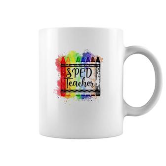 Sped Teacher Crayon Colorful Special Education Teacher Gift Coffee Mug | Mazezy